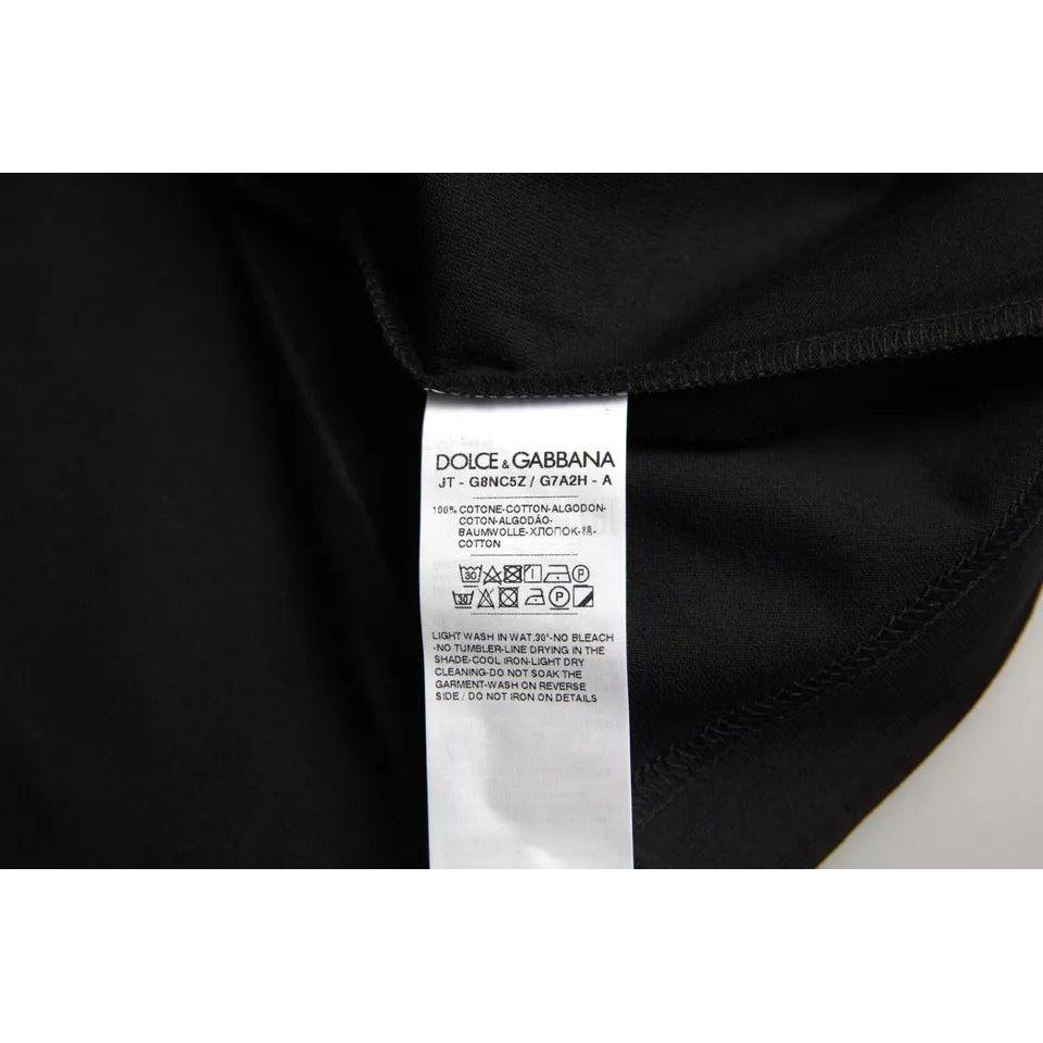 Dolce & Gabbana Black Logo Patch Cotton Crew Neck T-shirt TSH851976-56
