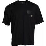 Dolce & Gabbana Black Logo Patch Cotton Crew Neck T-shirt TSH851976-56