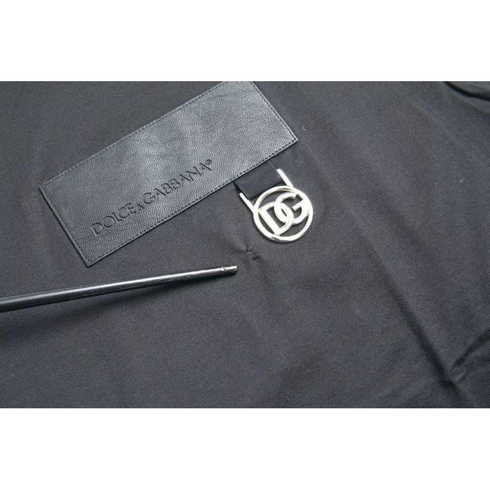 Dolce & Gabbana Black Logo Patch Cotton Crew Neck T-shirt TSH851976-56