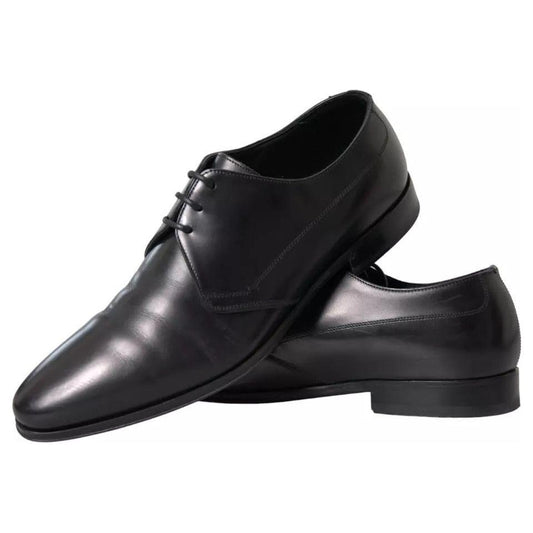 Dolce & Gabbana Black Leather Derby Formal Dress Men Shoes MV5615-41