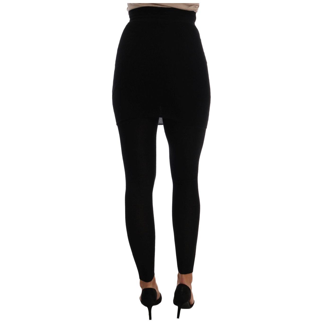 Dolce & Gabbana Black Cashmere Silk Stretch Tights Stockings SCS209-5