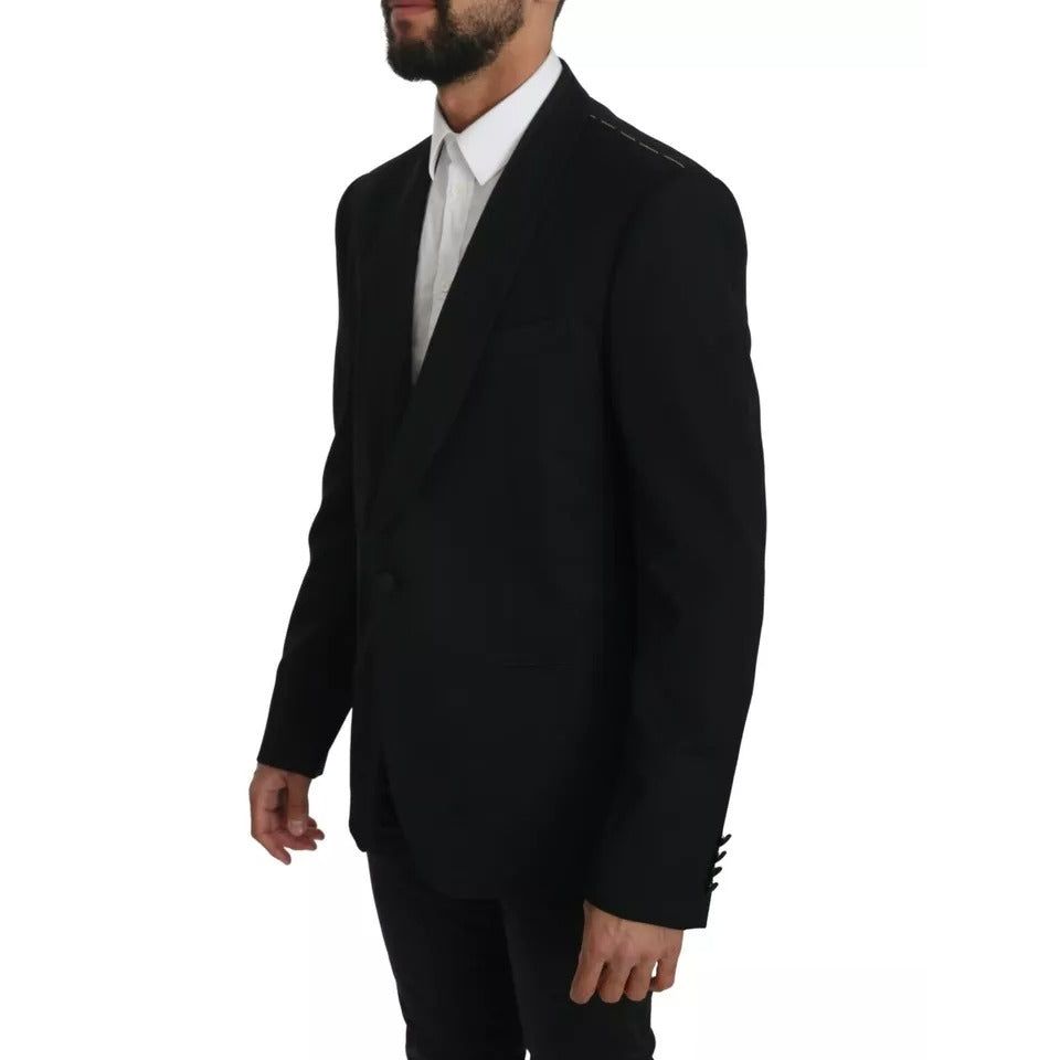Dolce & Gabbana Black Single Breasted Formal Coat Blazer KOS1621-52
