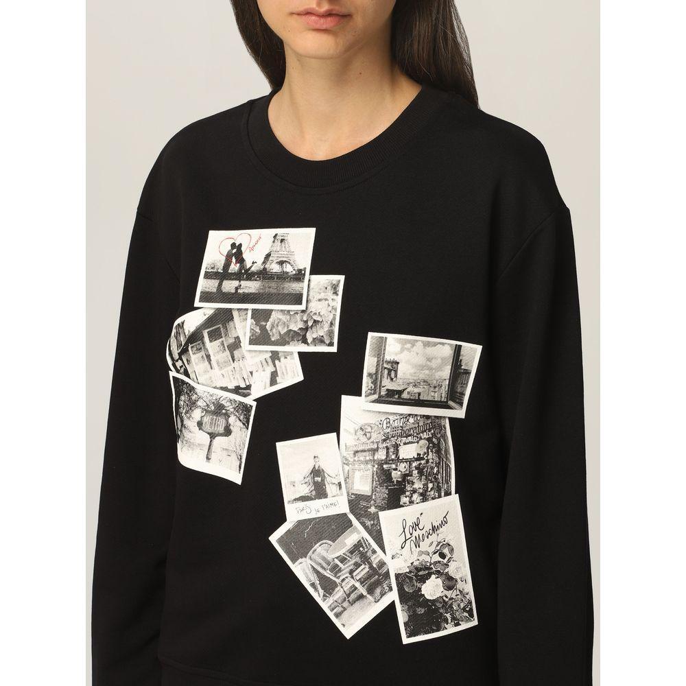 Love Moschino Chic Black Sweatshirt with Designer Emblem LO-6945-IT46 | L