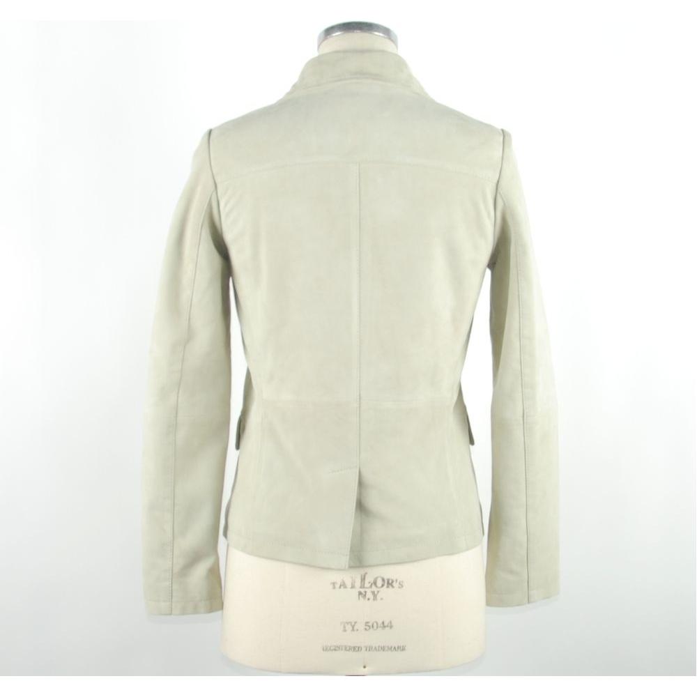 Emilio Romanelli White Leather Jackets & Coat