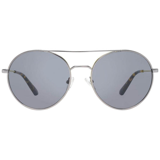 Gant Gray Men Sunglasses with gunmetal metal frame and grey plastic oval lenses, 100% UVA & UVB protection, includes branded case.