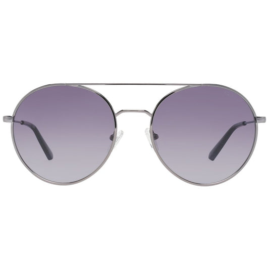 Gant Gray Men Sunglass in gunmetal frame with grey lenses, full-rim aviator style, 100% UVA & UVB protection, size 58-20-150.