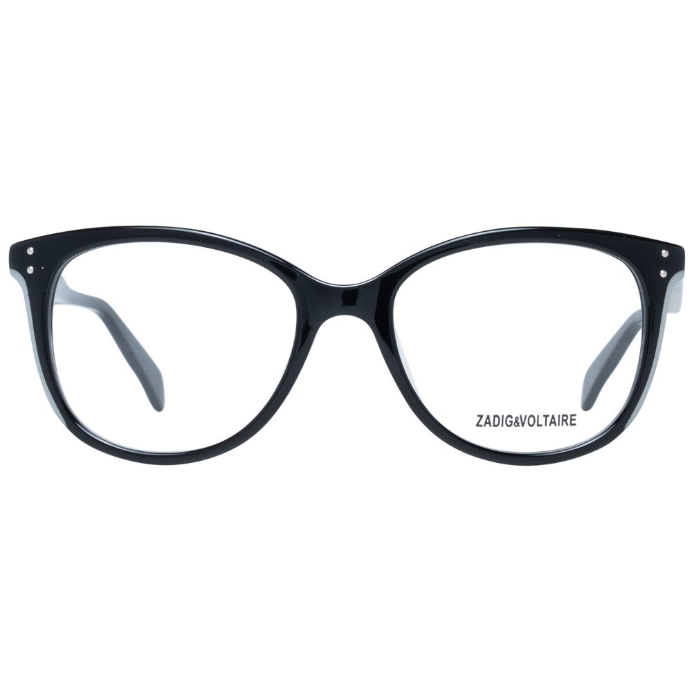 Zadig & Voltaire Black Plastic Glasses (Frames), women's cat-eye style, full-rim, demo lenses included, spring hinge, branded case.