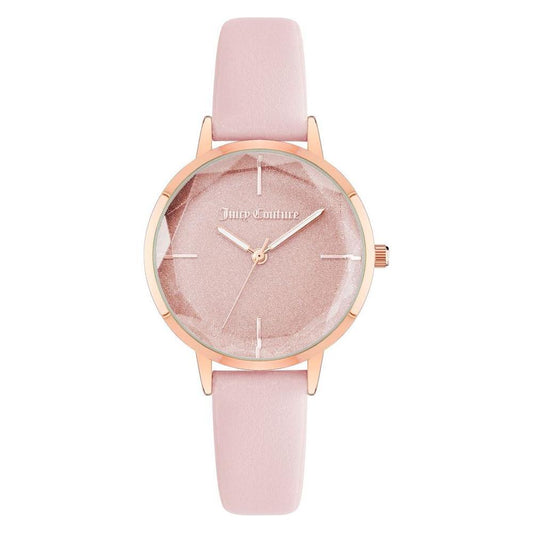 Rose Gold Juicy Couture Women's Fashion Watch with Leatherette Strap