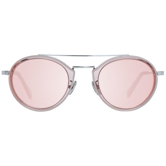 Omega pink aviator sunglasses for men with rose metal frame and mirrored burgundy lenses, full-rim style, UVA & UVB protection.