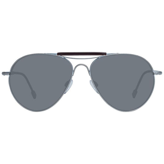 Ermenegildo Zegna men's aviator sunglasses in gold titanium frame with grey gradient lenses providing 100% UVA & UVB protection.