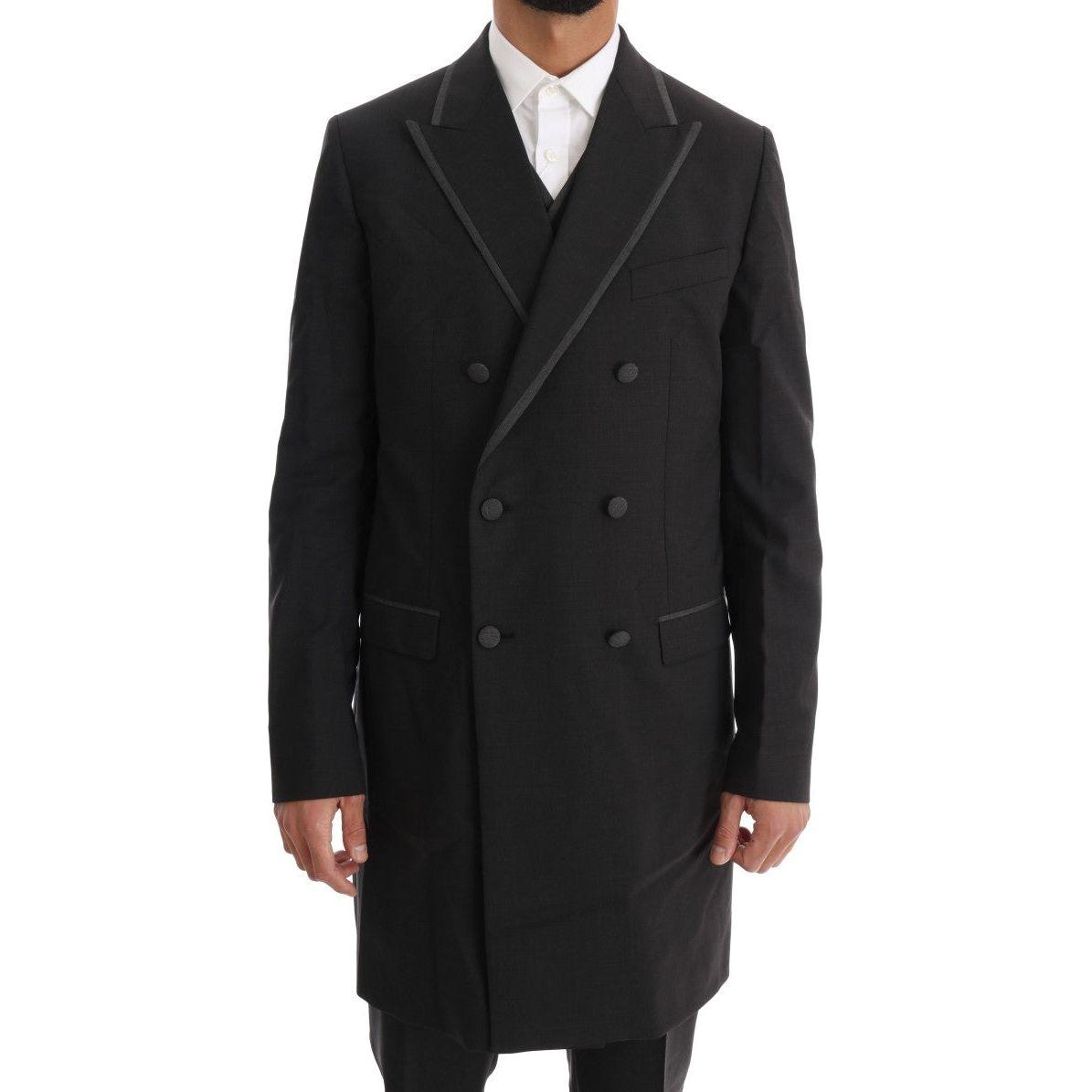 Dolce & Gabbana Gray Wool Stretch 3 Piece Two Button Suit Suit