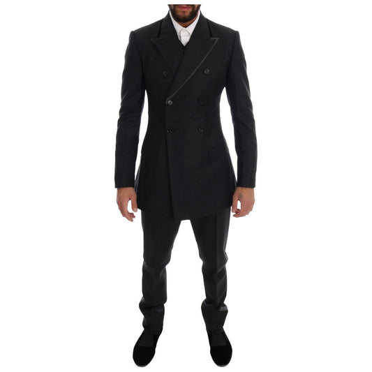 Dolce & Gabbana Elegant Gray Double Breasted Wool Suit KOS1110-7