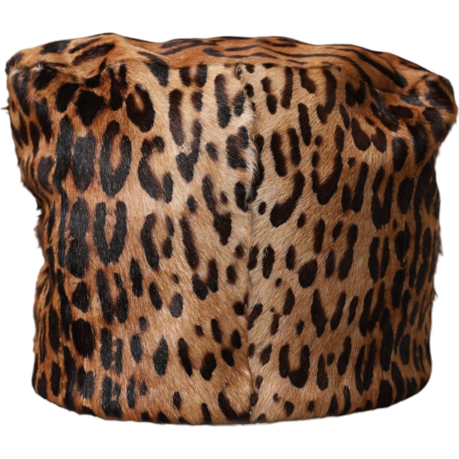 Dolce & Gabbana Brown Leopard Fur Women Bucket Hat