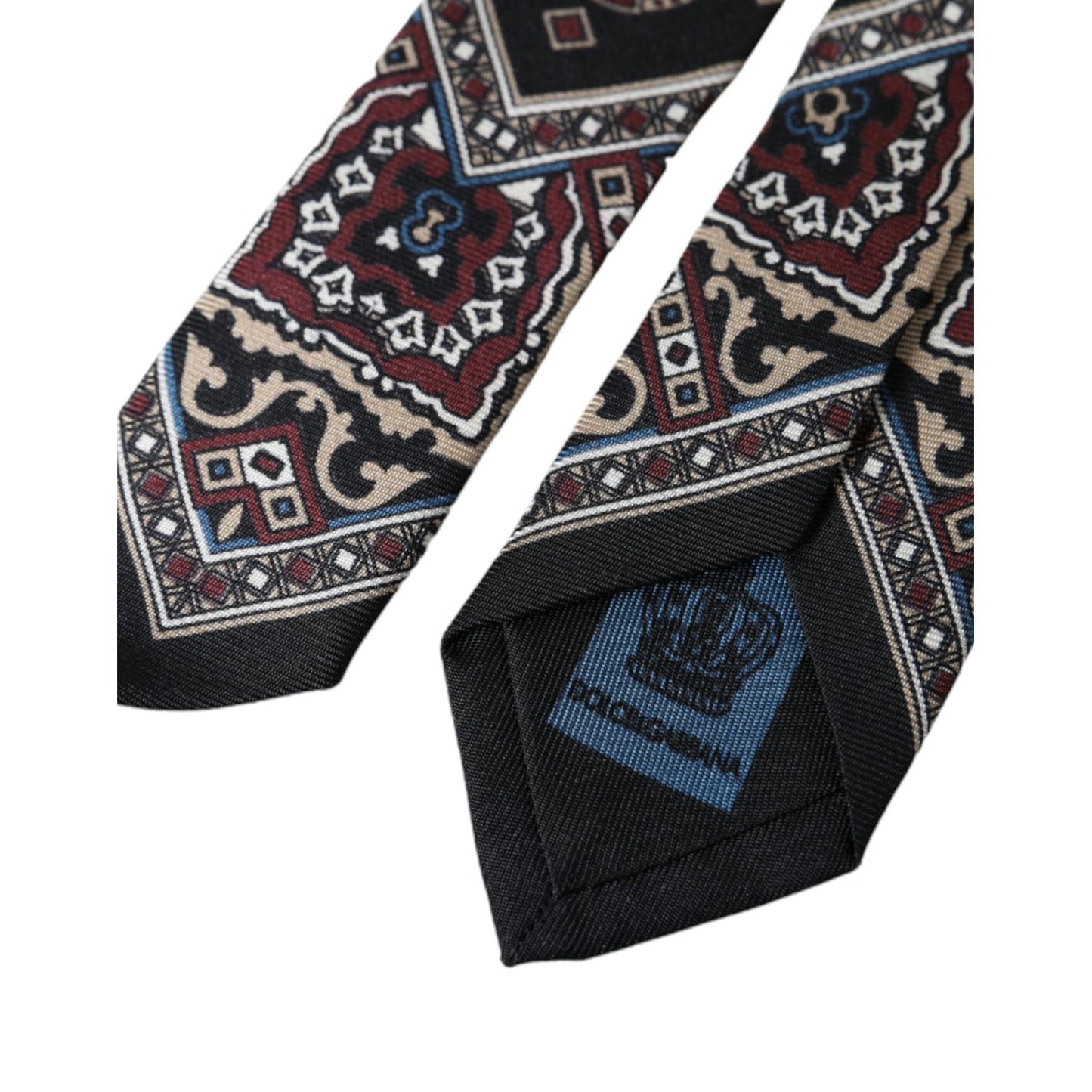 Dolce & Gabbana Black Printed 100% Silk Adjustable Men Tie