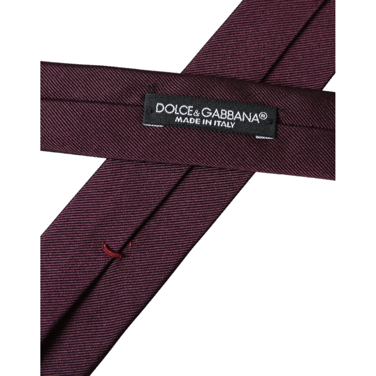 Dolce & Gabbana Bordeaux Solid 100% Silk Adjustable Men Tie