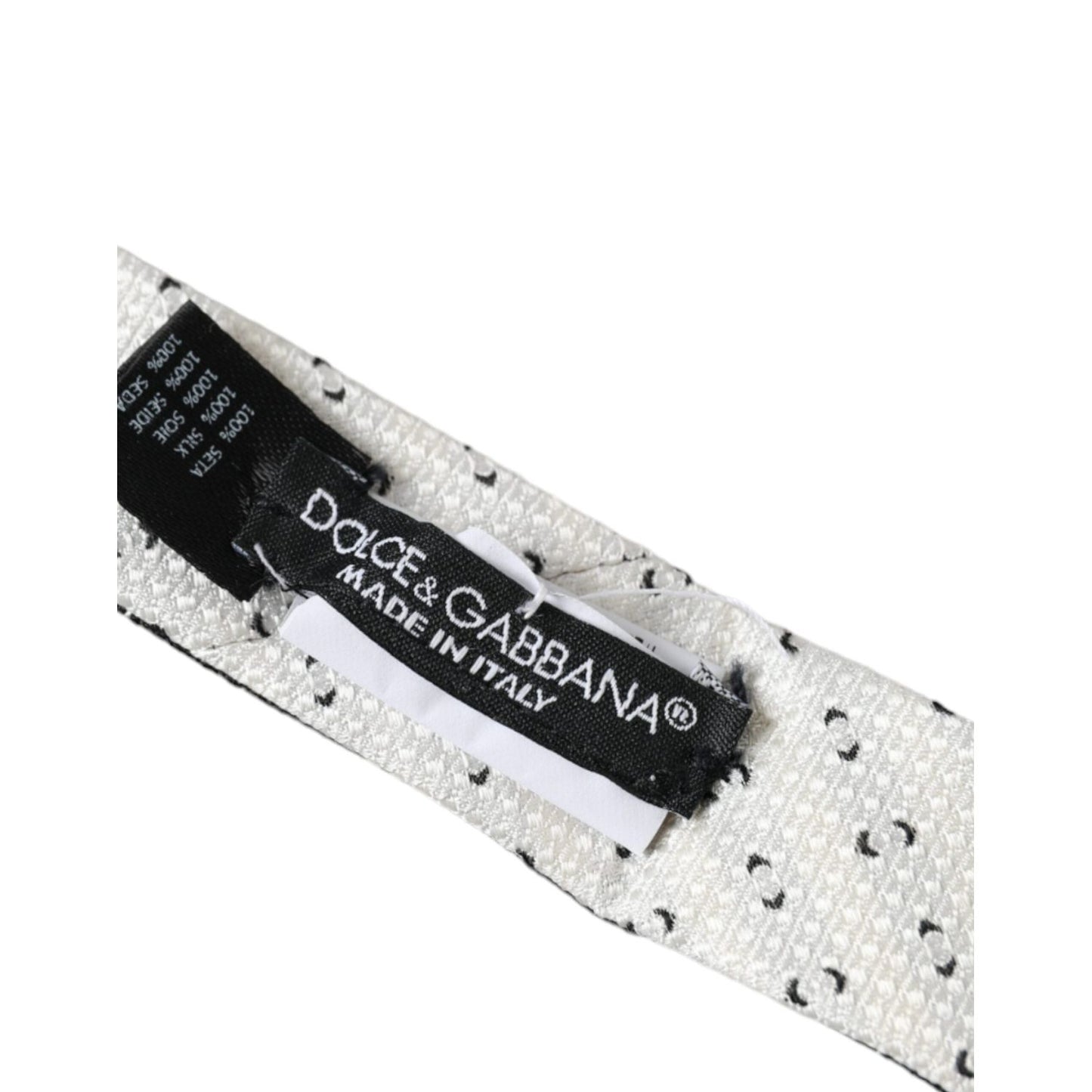 Dolce & Gabbana Black White Patterned Adjustable Tie