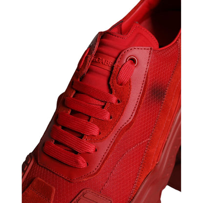 Dolce & Gabbana Red Leather Daymaster Low Top Sneakers Shoes