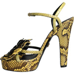 Dolce & Gabbana Yellow Exotic Leather Ankle Strap Heels Sandals Shoes LA11322-39