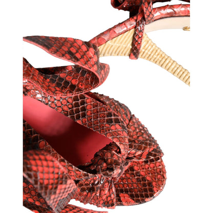 Dolce & Gabbana Coral Exotic Leather Heels Sandals Shoes