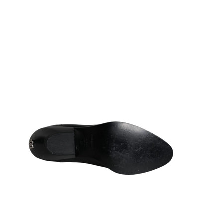 Dolce & Gabbana Black Leather Ankle Boots Booties Shoes