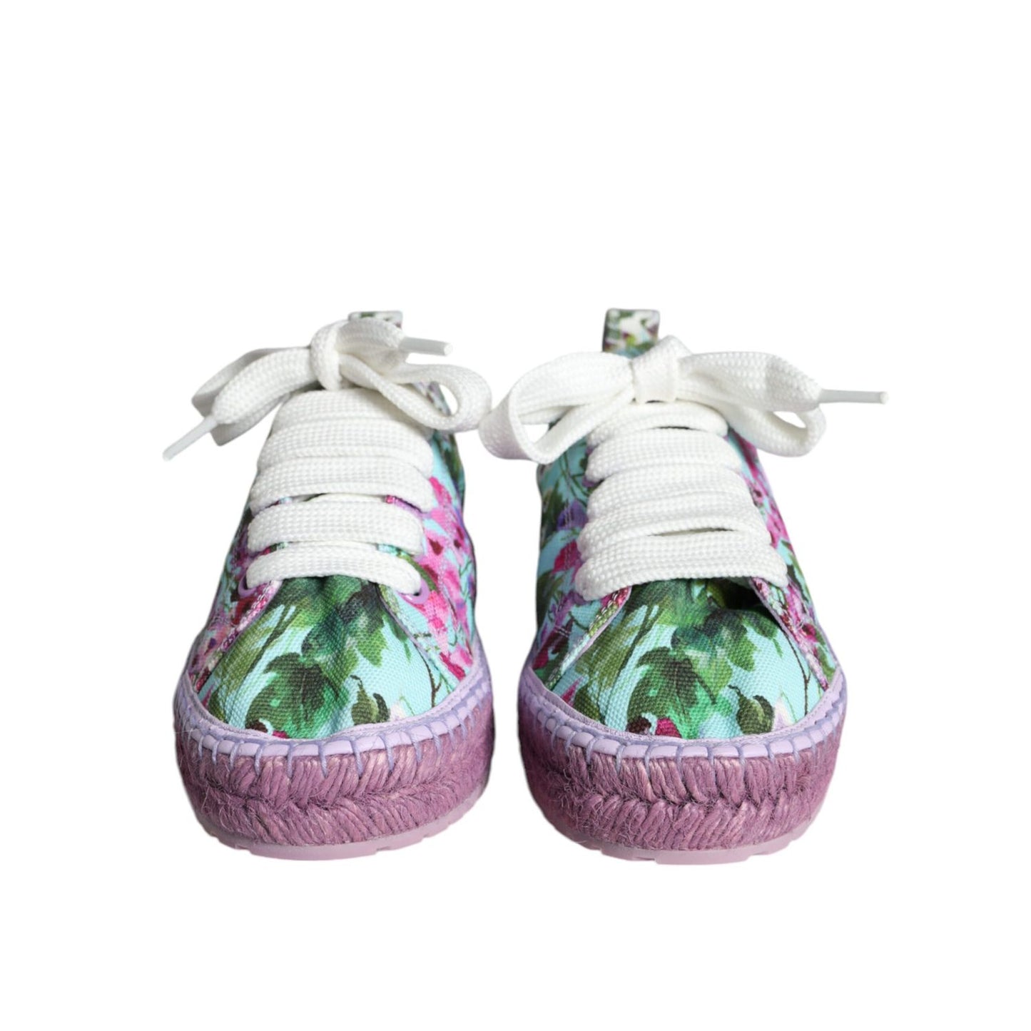 Dolce & Gabbana Multicolor Canvas Floral Espadrilles Sneakers Shoes