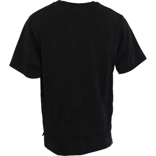 Dolce & Gabbana Black Graphic Print Cotton Crew Neck T-shirt TSH86575-50