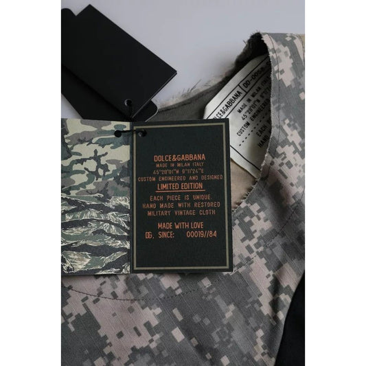 Dolce & Gabbana Multicolor Camouflage Cotton Round Neck Men T-shirt TSH86463-46