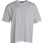 Dolce & Gabbana White Cotton Round Neck Short Sleeve T-shirt TSH86451-56
