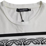 Dolce & Gabbana White Bandana Print Cotton Short Sleeves Men T-shirt TSH86437-48