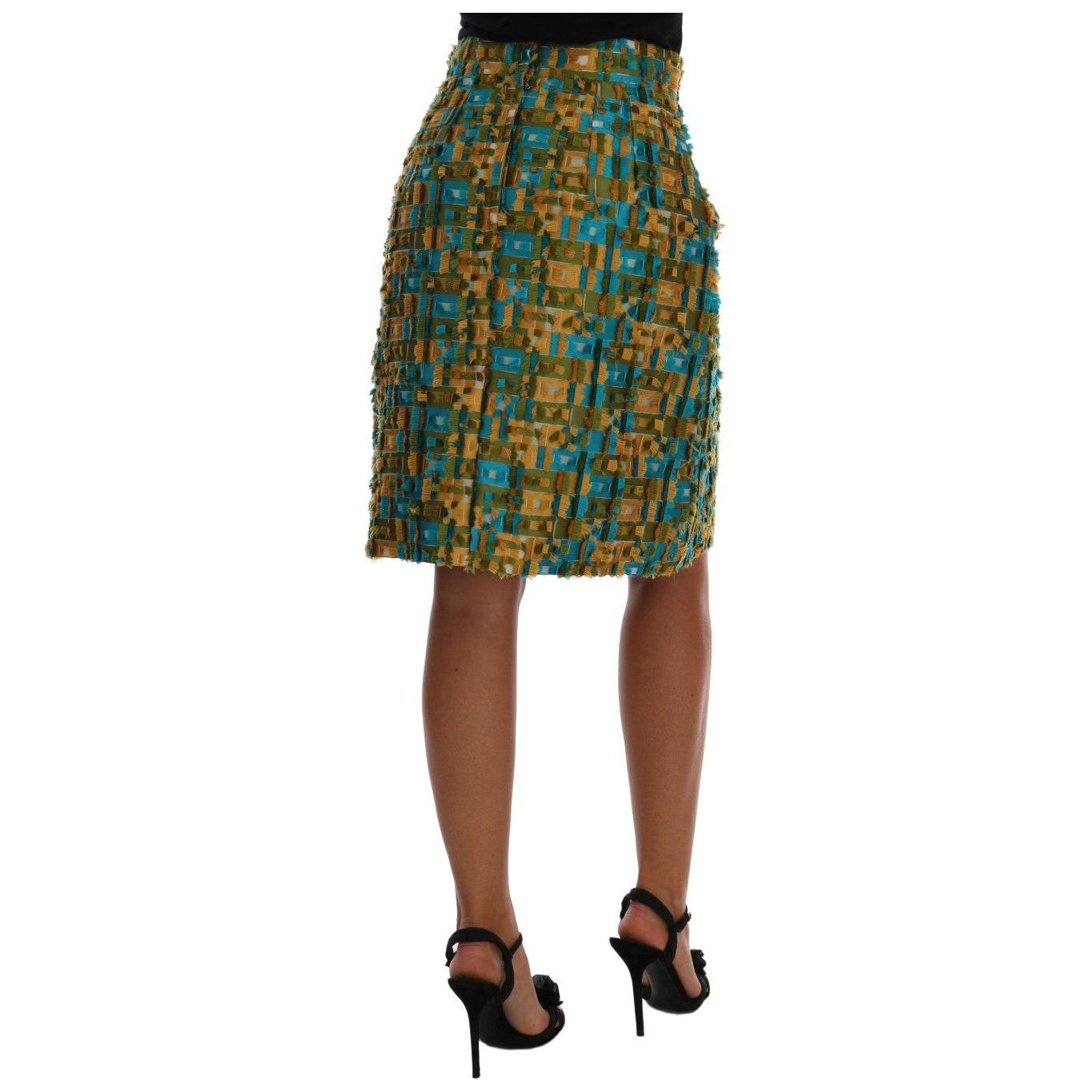 Dolce & Gabbana Multicolor Jacquard Straight Pencil Skirt