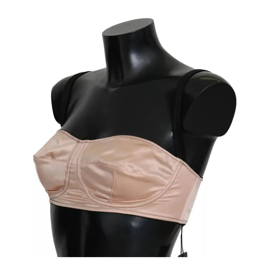 Dolce & Gabbana Black Straps Pink Balconcino Bra Bik276-40
