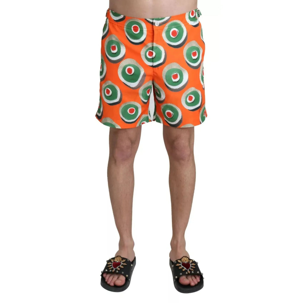 Dolce & Gabbana Orange Cupcake Beachwear Shorts Swimwear BIK1087-IT4