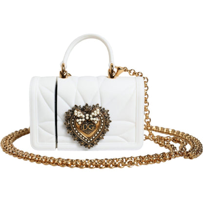 Dolce & Gabbana White Silicone Devotion Heart Cover Hand Bag Airpod Case