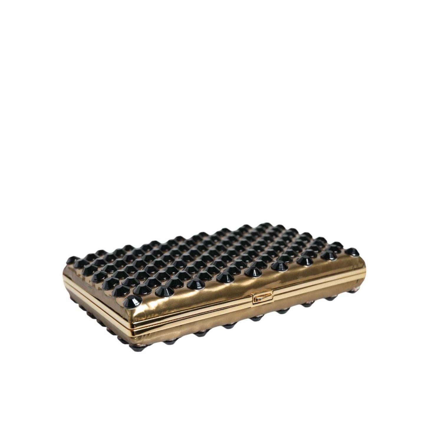 Dolce & Gabbana Gold Crystal Bifold Clutch Evening Party Women Purse Bag