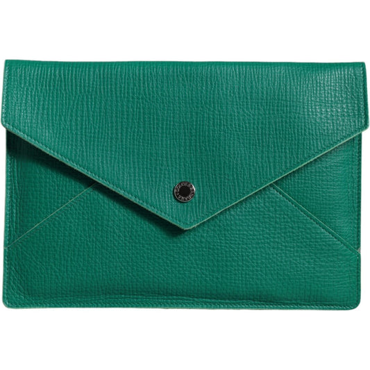 Dolce & Gabbana Green Leather Handbag Clutch Mini Purse Pouch Tablet Case Dolce & Gabbana Sea Green