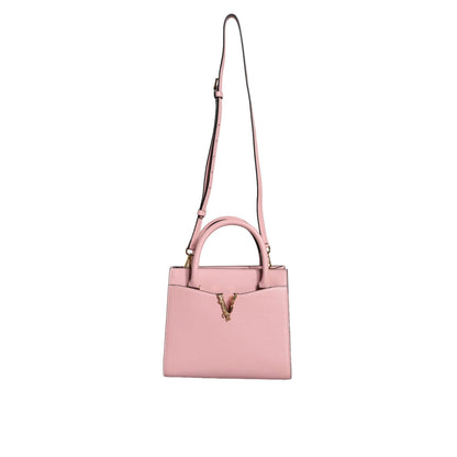 Versace Pink Small Top Handle Grainy Calf Leather Crossbody Bag
