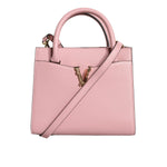 Versace Pink Small Top Handle Grainy Calf Leather Crossbody Bag BAG1588