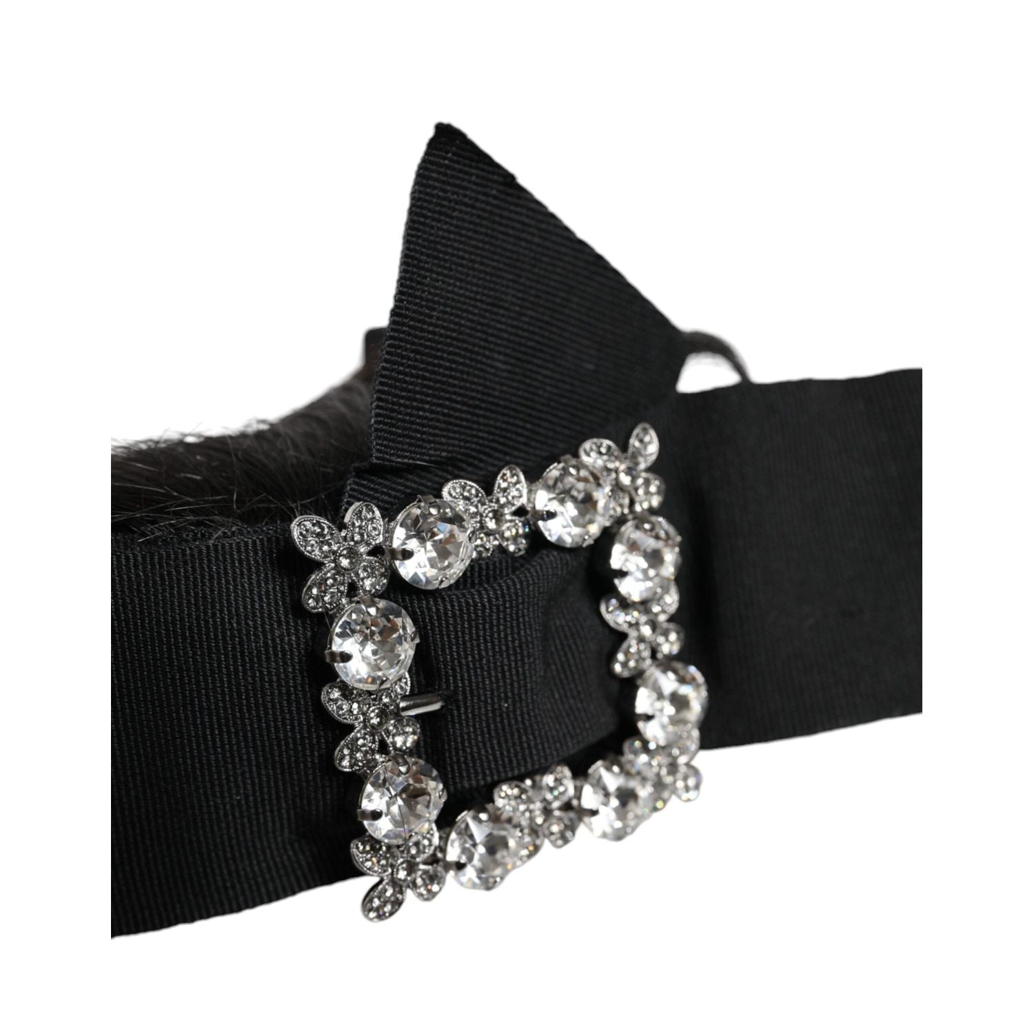 Dolce & Gabbana Black Hair Parrucchiera Crystal Headband Diadem