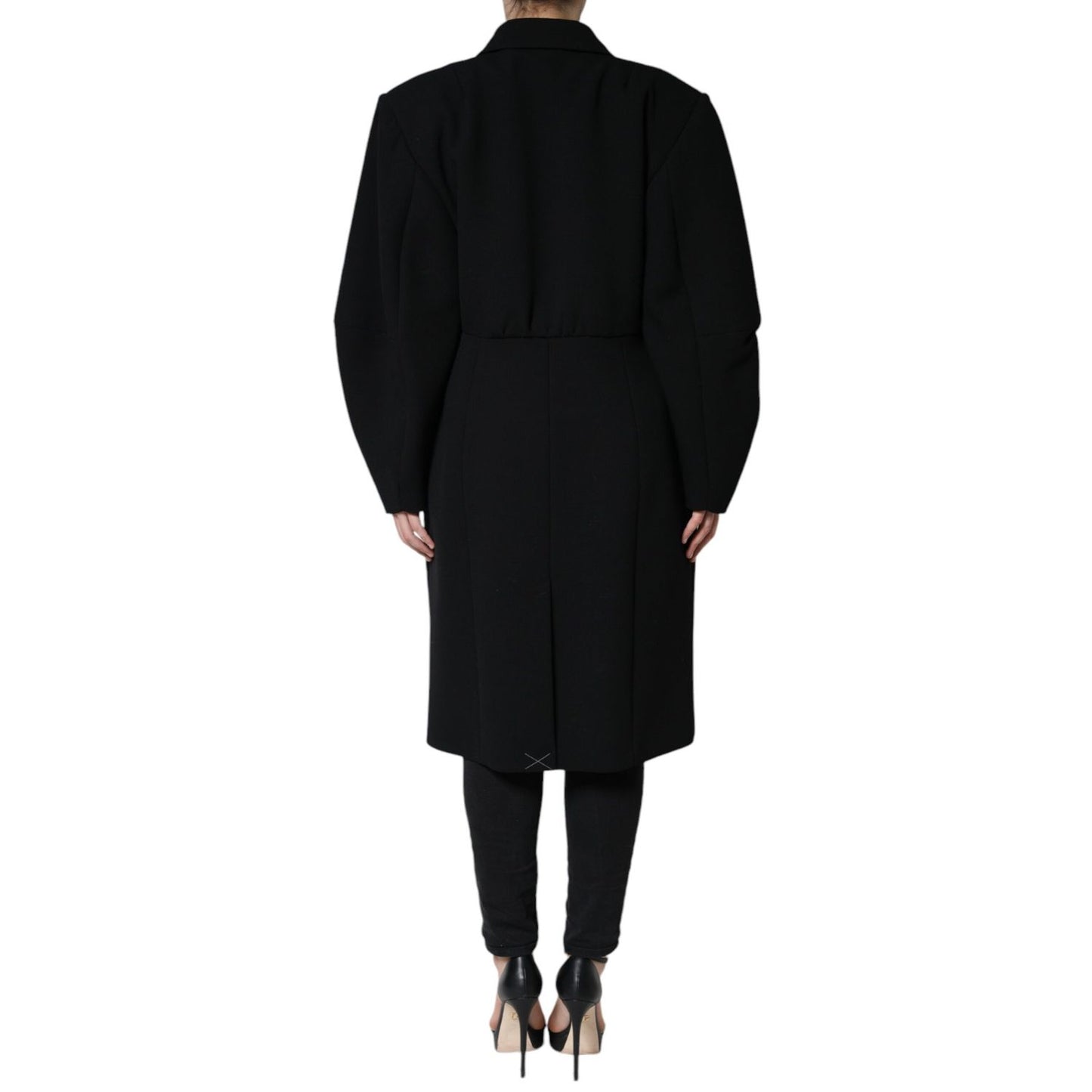 Dolce & Gabbana Black Double Breasted Trench Coat Jacket