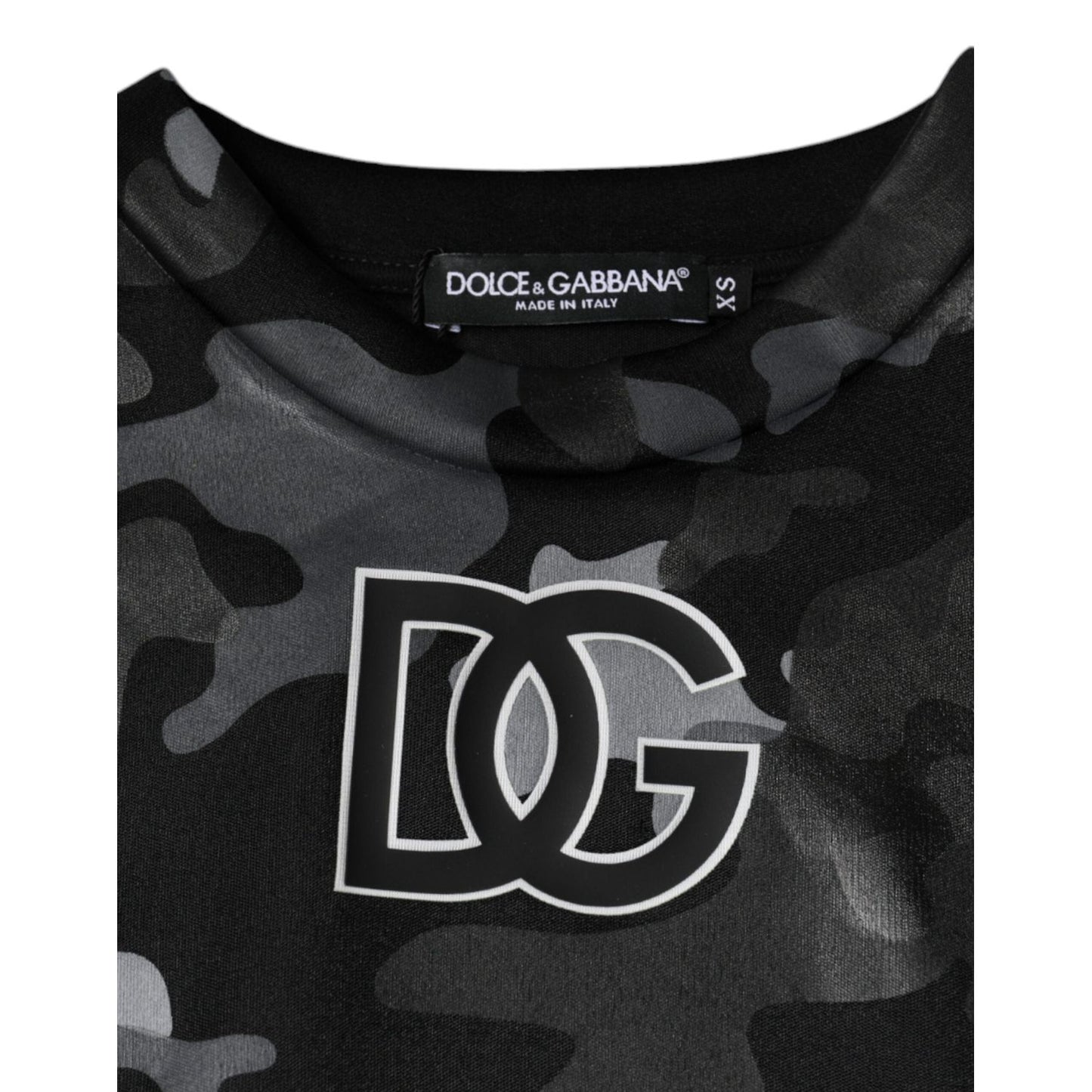 Dolce & Gabbana Black Camouflage Round Neck Sweatshirt Sweater TSH86622-42