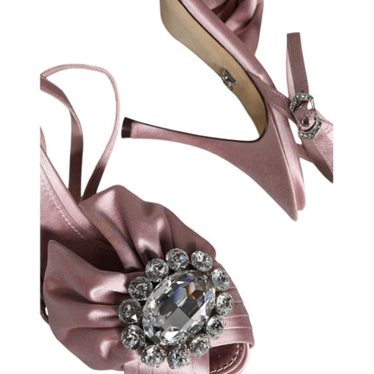 Dolce & Gabbana Pink Keira Crystal Heels Sandals Shoes