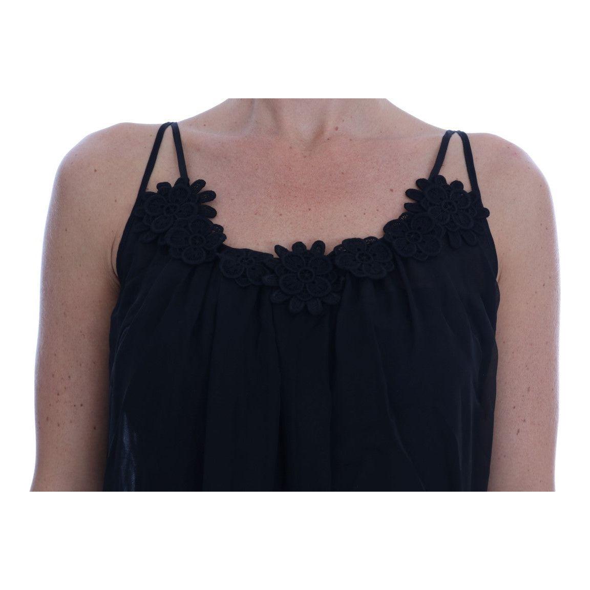 Dolce & Gabbana Black Silk Lace Chemise Dress BIK082-3