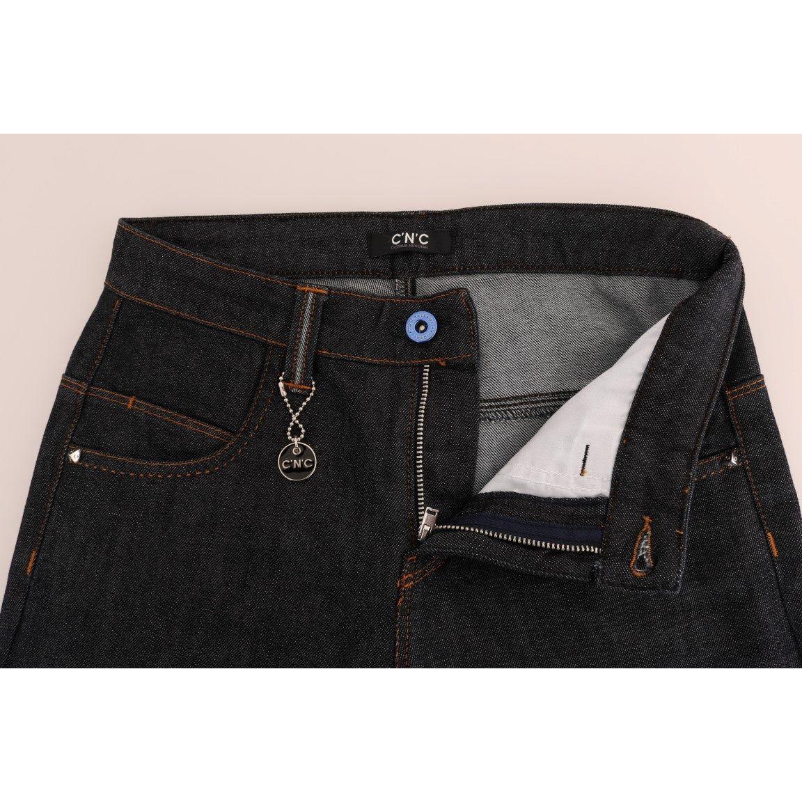 Costume National Blue Cotton Stretch Slim Fit Jeans