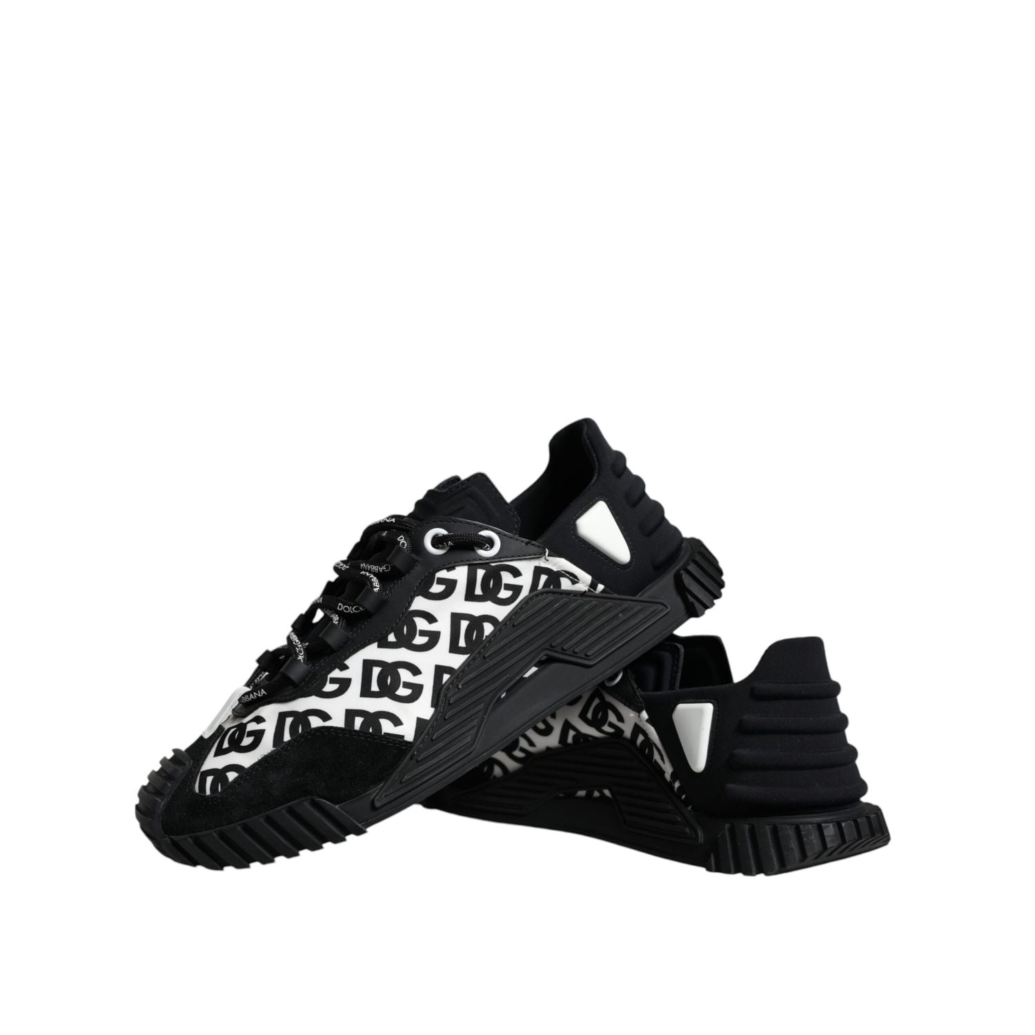 Dolce & Gabbana Black Logo Lace Up Low Top NS1 Sneakers Shoes