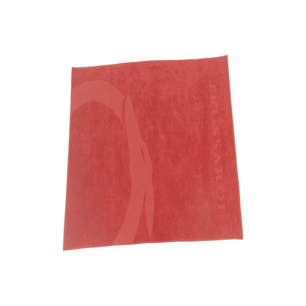 Trussardi Beachwear Red Cotton Men Swim Towel