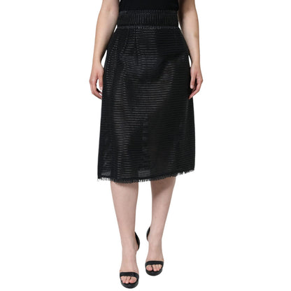 Dolce & Gabbana Black Viscose High Waist Pencil Cut Skirt
