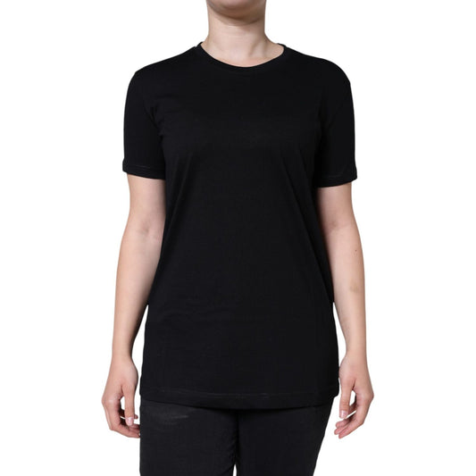 Dolce & Gabbana Black Cotton Crew Neck Short Sleeve T-shirt TSH86520-42