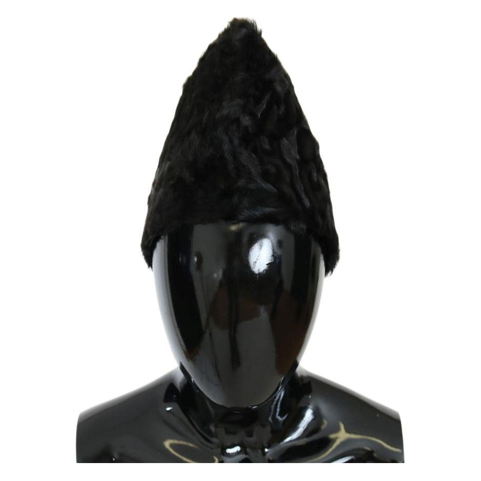 Dolce & Gabbana Black Xiangao Lamb Fur Beanie