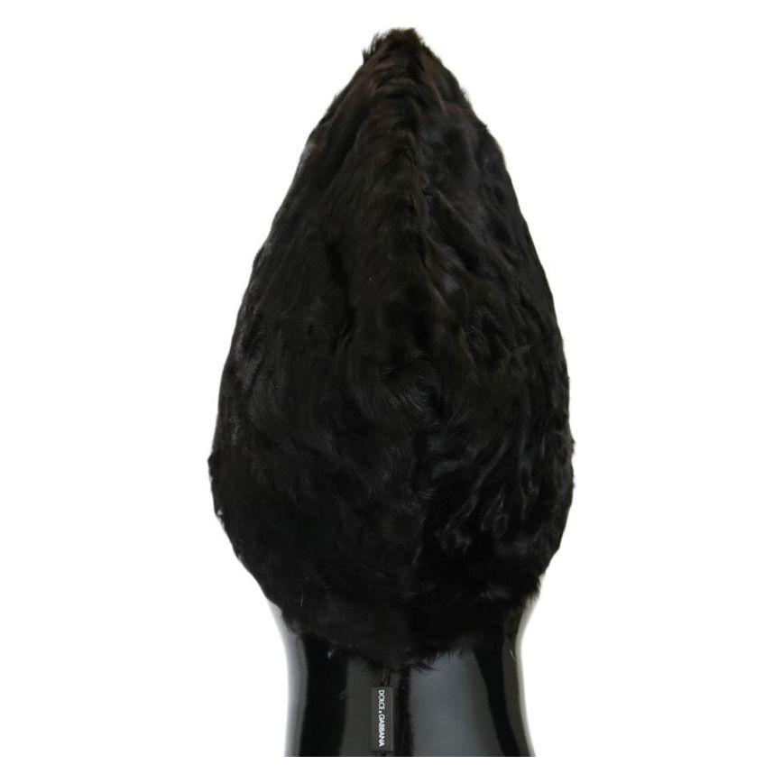Dolce & Gabbana Black Xiangao Lamb Fur Beanie