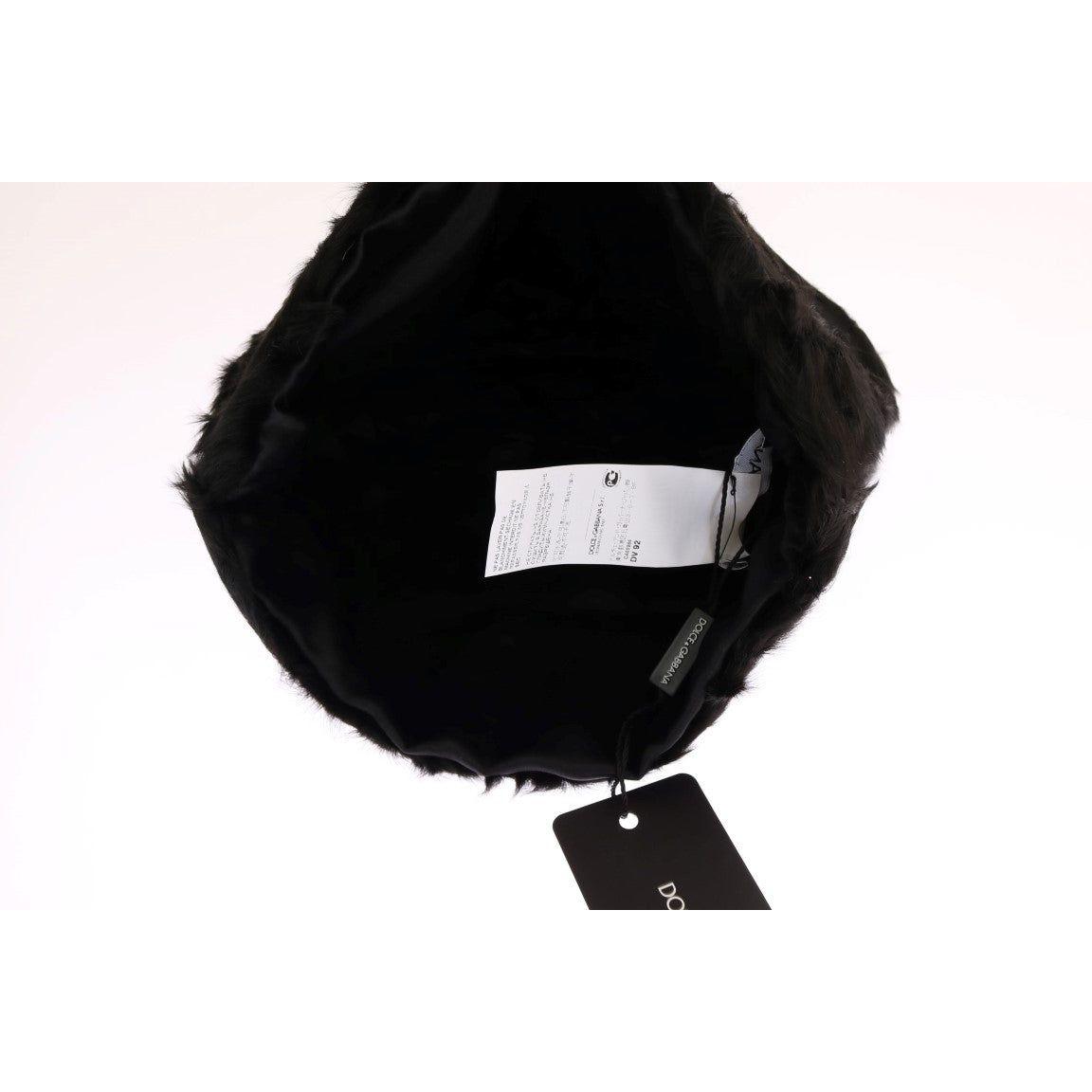 Dolce & Gabbana Black Xiangao Lamb Fur Beanie
